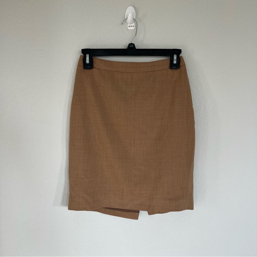 J. Crew Tan Wool Number 2 Pencil Skirt Size 00P